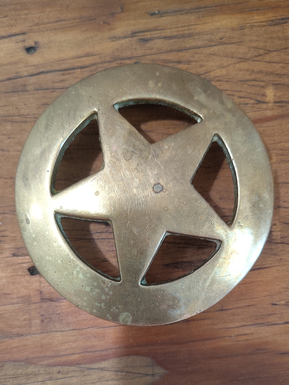 Solid Brass Round Texas Ranger Star Belt 2.5"
